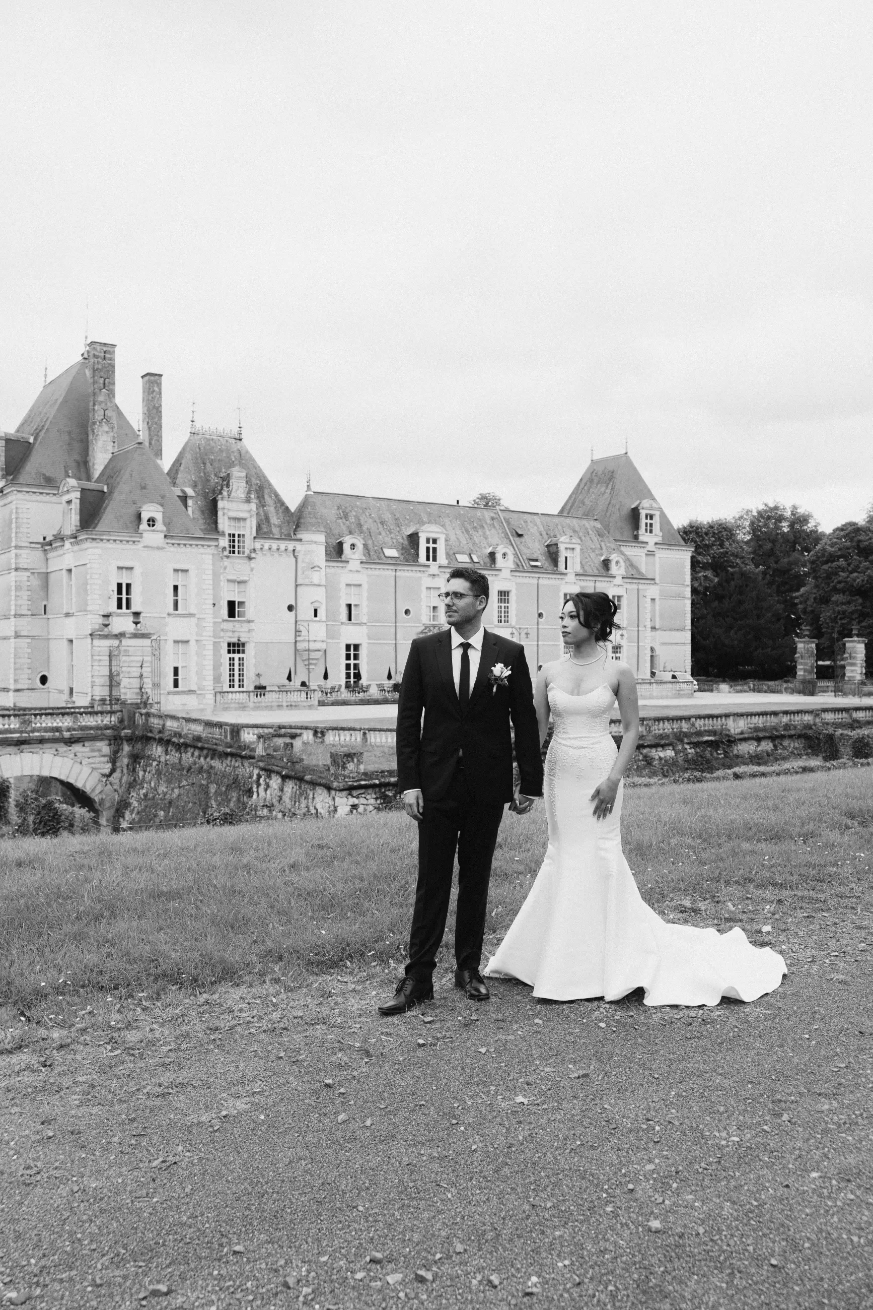 French Chateau Wedding Bride and Groom Photography