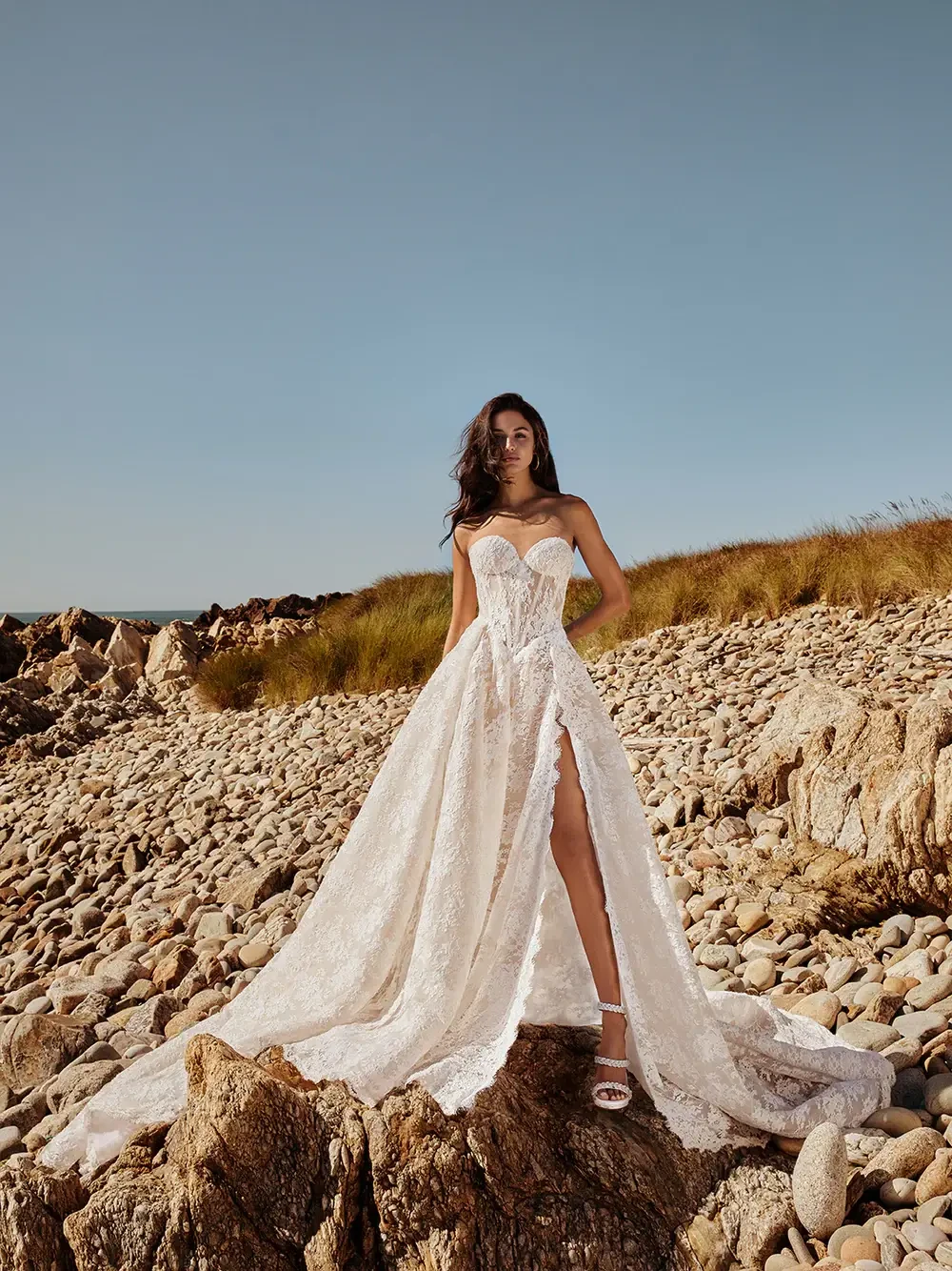Akira Galia Lahav couture wedding dress lace bridal gown