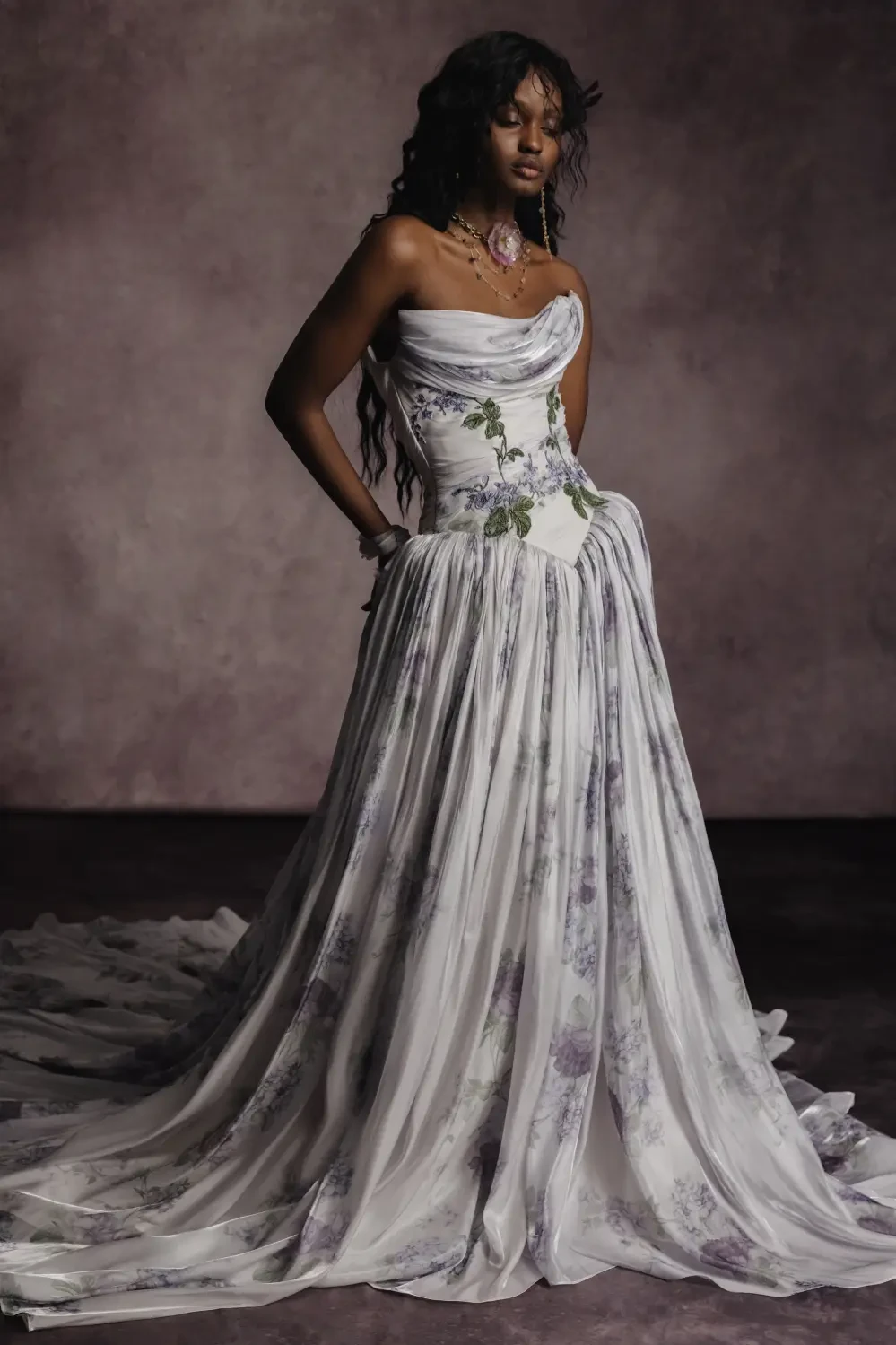 Rhea Gown liquid organza print wedding dress Las Vegas