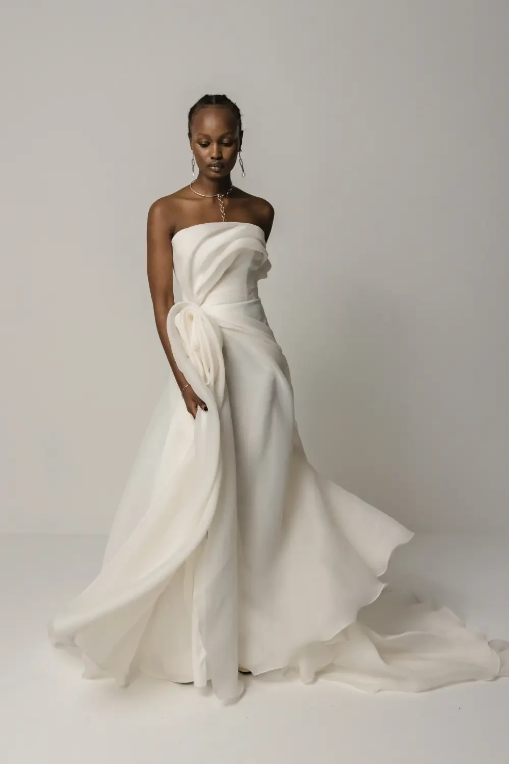 Ophelia by Saint Bridal modern organza wedding dress romantic a-line bridal gown