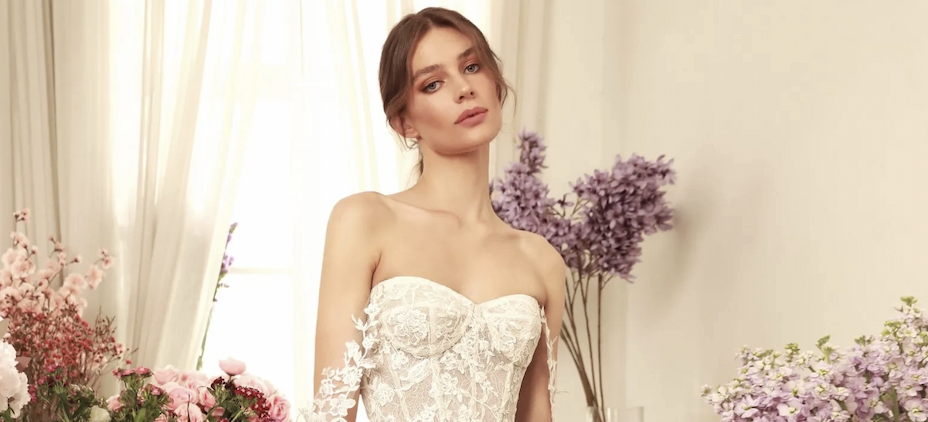 Blooming Romance: Finding Your Perfect Garden Wedding Gown with Lace and Florals Image