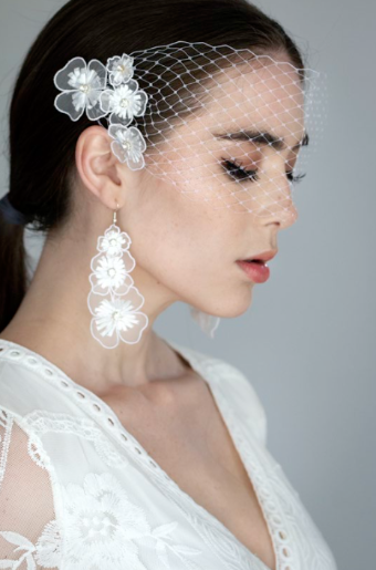 Bloom Bazaar #Pansies Birdcage Veil #0 default Ivory thumbnail