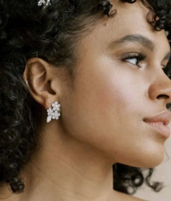 Twigs & Honey #Petite Cluster Crystal Earrings #0 default Silver thumbnail