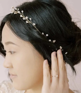 Twigs & Honey #Sweet Blossom and Crystal Hair Vine #0 default Gold thumbnail