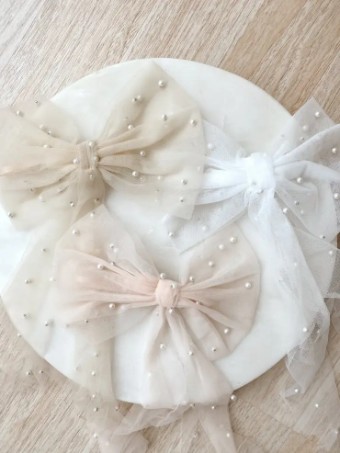 Untamed Petals #Penelope Pearl Bow #1 Ivory thumbnail