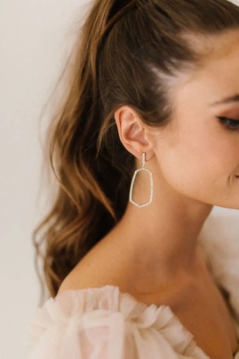 Untamed Petals #Alta Crystal Drop Hoop #0 default Gold thumbnail