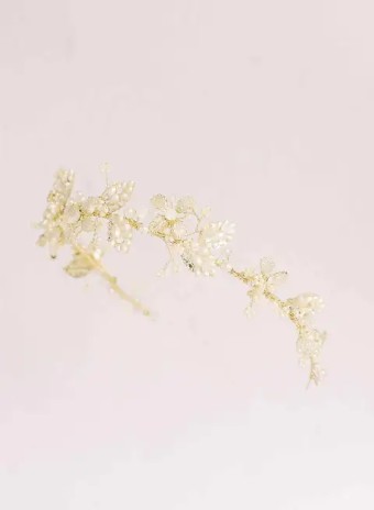 Twigs & Honey #Enchanted Bead and Floral Headband #2142 #0 default Gold thumbnail