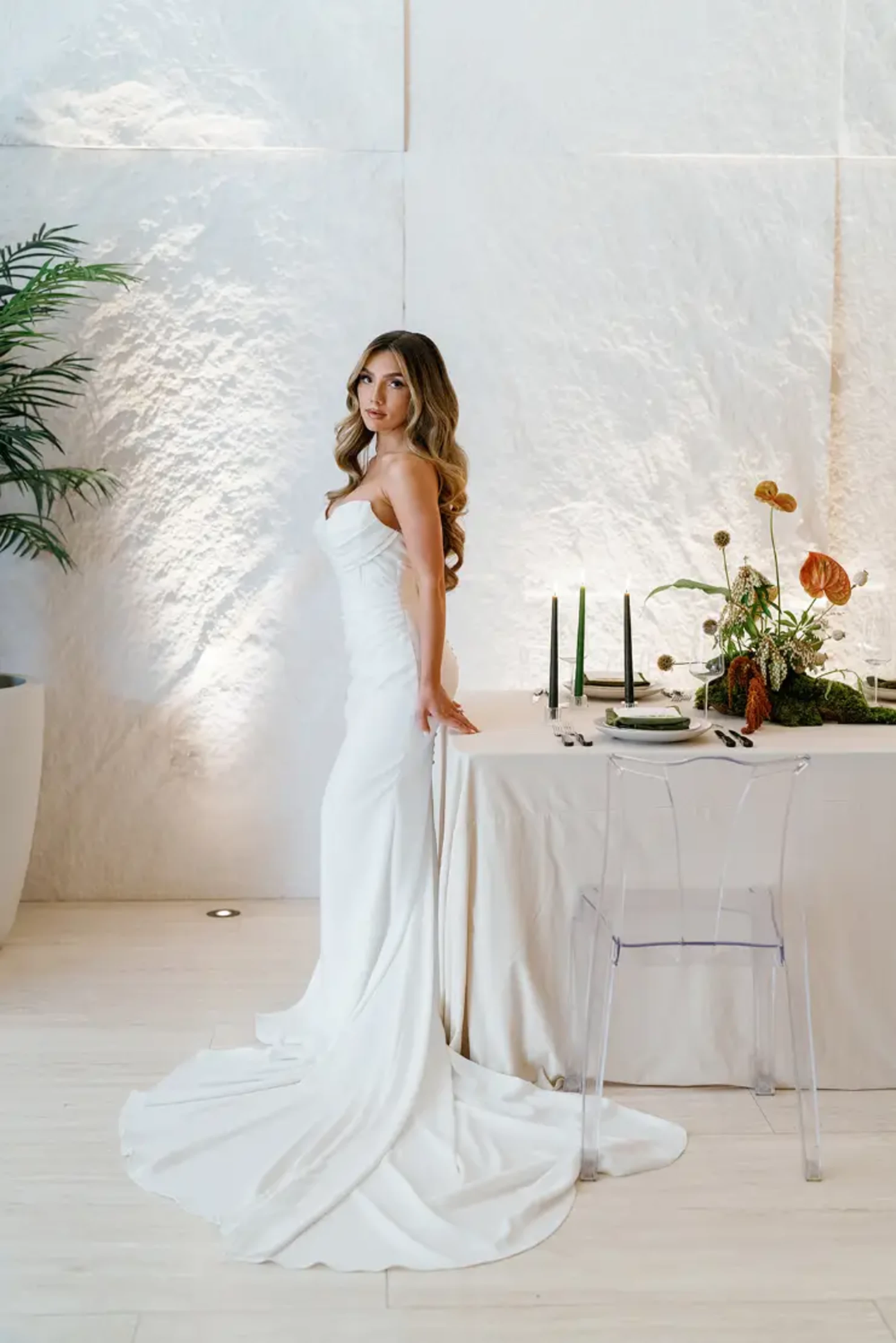 SPUR White Wedding 2012年1月号 Spaghetti Strap Ivory Top Sky Blue Bottom Skirt Wedding